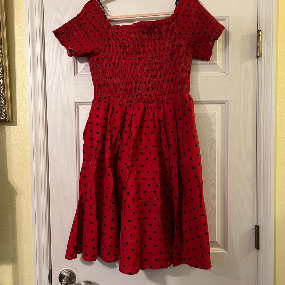 City Chic Red and Black Kids Dress